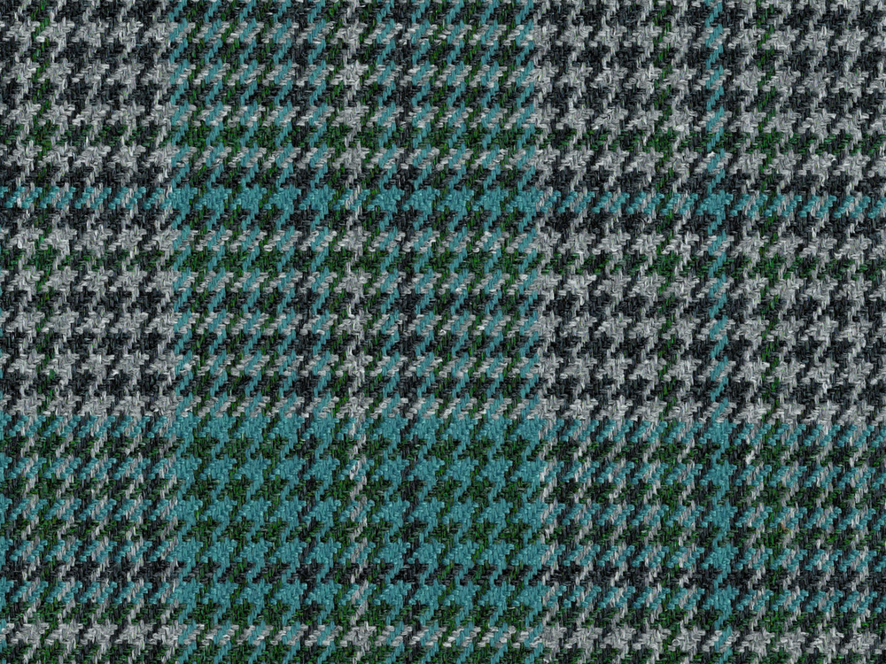 Teal and Grey Machine Washable Tartan Severe Use Upholstery Fabric Arpeggio 4216 Modelli Fabrics