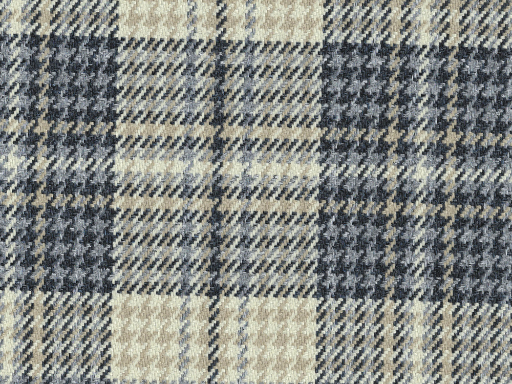Cream Gunmetal and Charcoal Machine Washable Tartan Severe Use Upholstery Fabric Arpeggio 4225 Modelli Fabrics