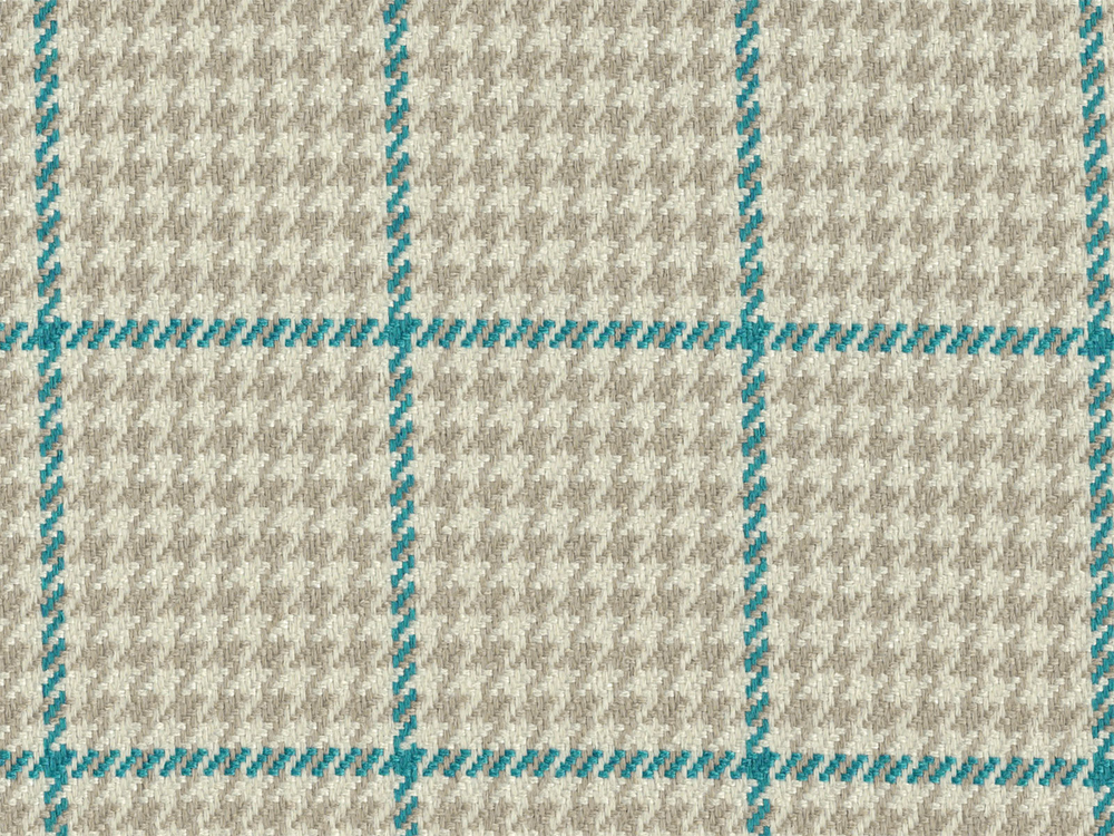 Teal Mink and Cream Machine Washable Tartan Severe Use Upholstery Fabric Arpeggio 4229 Modelli Fabrics