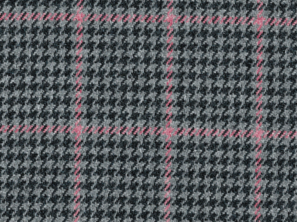 Pink Charcoal and Gunmetal Machine Washable Tartan Severe Use Upholstery Fabric Arpeggio 4232 Modelli Fabrics
