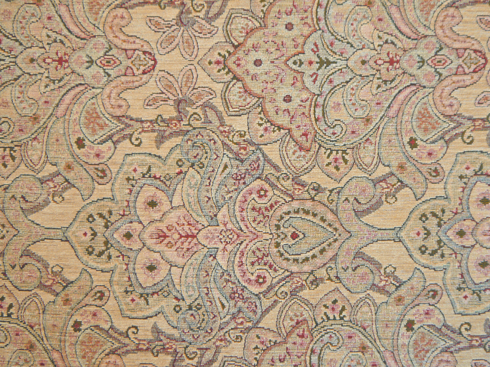 Cream Rose Colour Railroaded Medallion Damask Design Heavyweight Classical Chenille Tapestry Look Fire Retardant General Domestic Use Upholstery Fabric Palazzo 2742 Modelli Fabrics