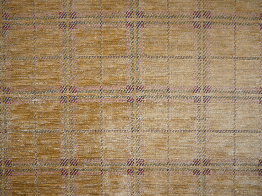 Antique Gold Colour Check Plaid Design Traditional Heavyweight Chenille Sofa Chair Upholstery Fabric Castello 3110 Modelli Fabrics