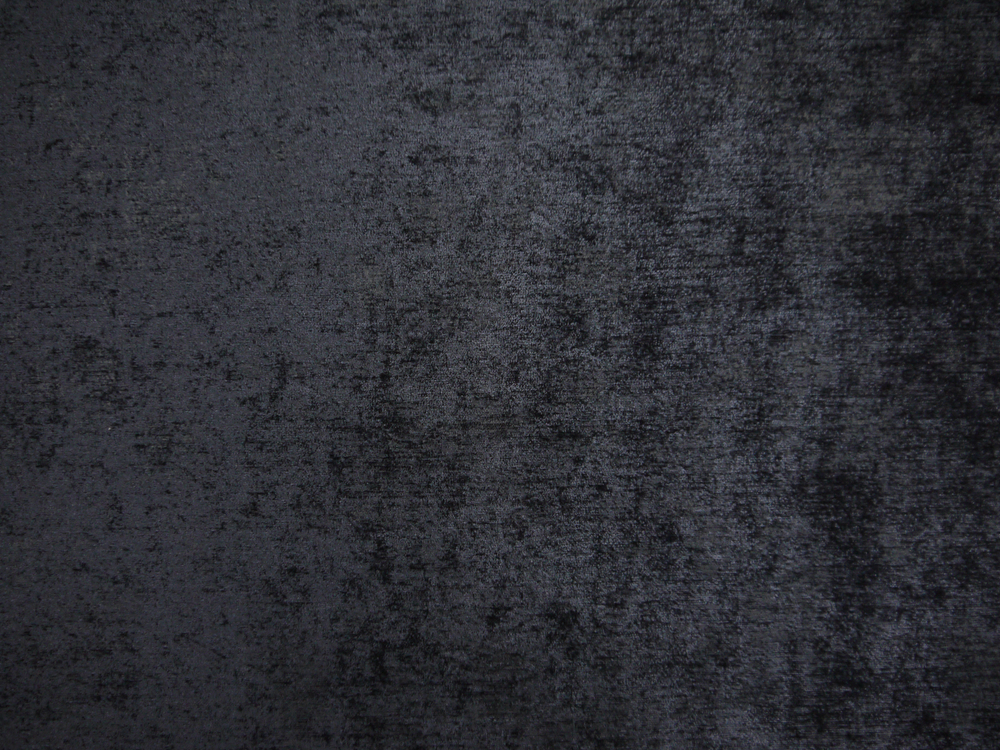 Ebony Onyx Coal Jet Black Colour Machine Washable Heavy Crush High Sheen Antiqued Look Severe Use Fire Retardant Chenille Upholstery Fabric Opera 3145 Modelli Fabrics